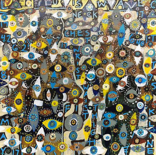 Joe Louis vs. Joe Walcott. Acrylic on Canvas. 20" x 20". John Kline Artwork. Boxing Painting. Abstract Modern Art