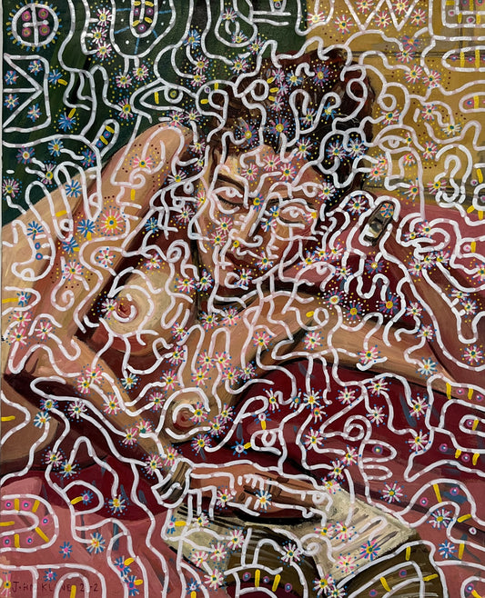 Lacy. Oil on Canvas. 16"x 20"x .75". John Kline Artwork. Figurative Painting. Model. Girl Reading.