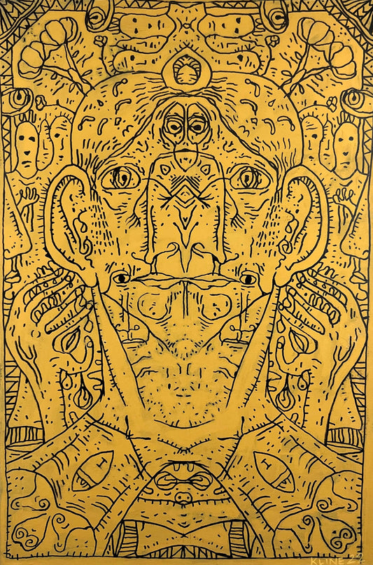 My Own Scattered Dream. Acrylic and Oil Markers on Canvas. 24" x 36". John Kline Artwork