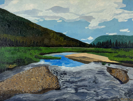 Never Summer Dude Ranch in Rocky Mountain National Park. Oil on Canvas. 24" x 18". John Kline Artwork. landscape painting. Colorado