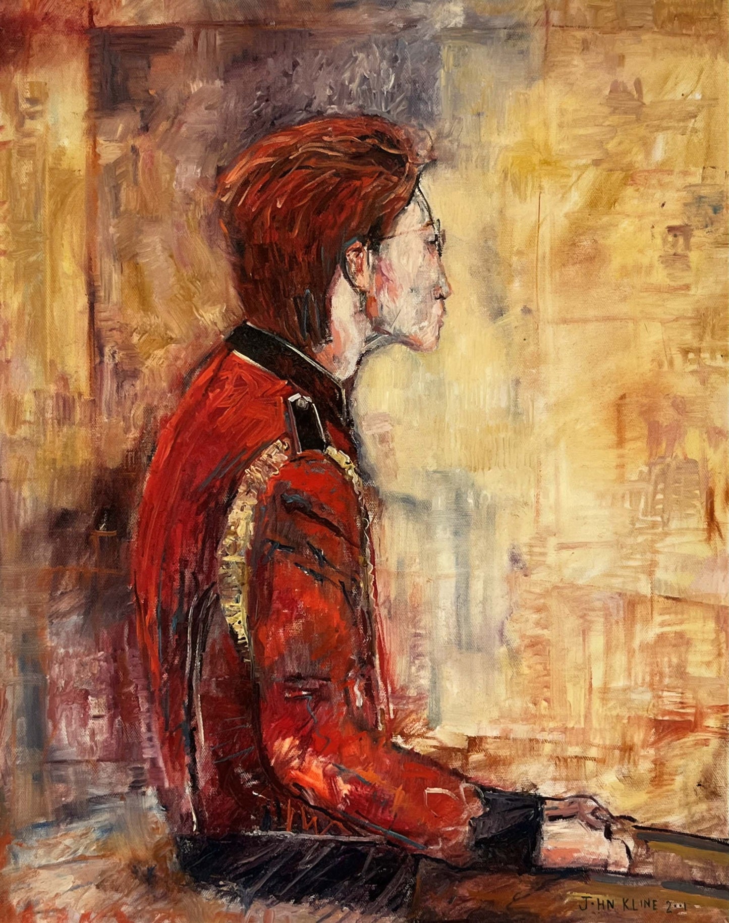 Sarah. Oil on Canvas. 16" x 20". John Kline Artwork. model. Mizzou. portrait painting.