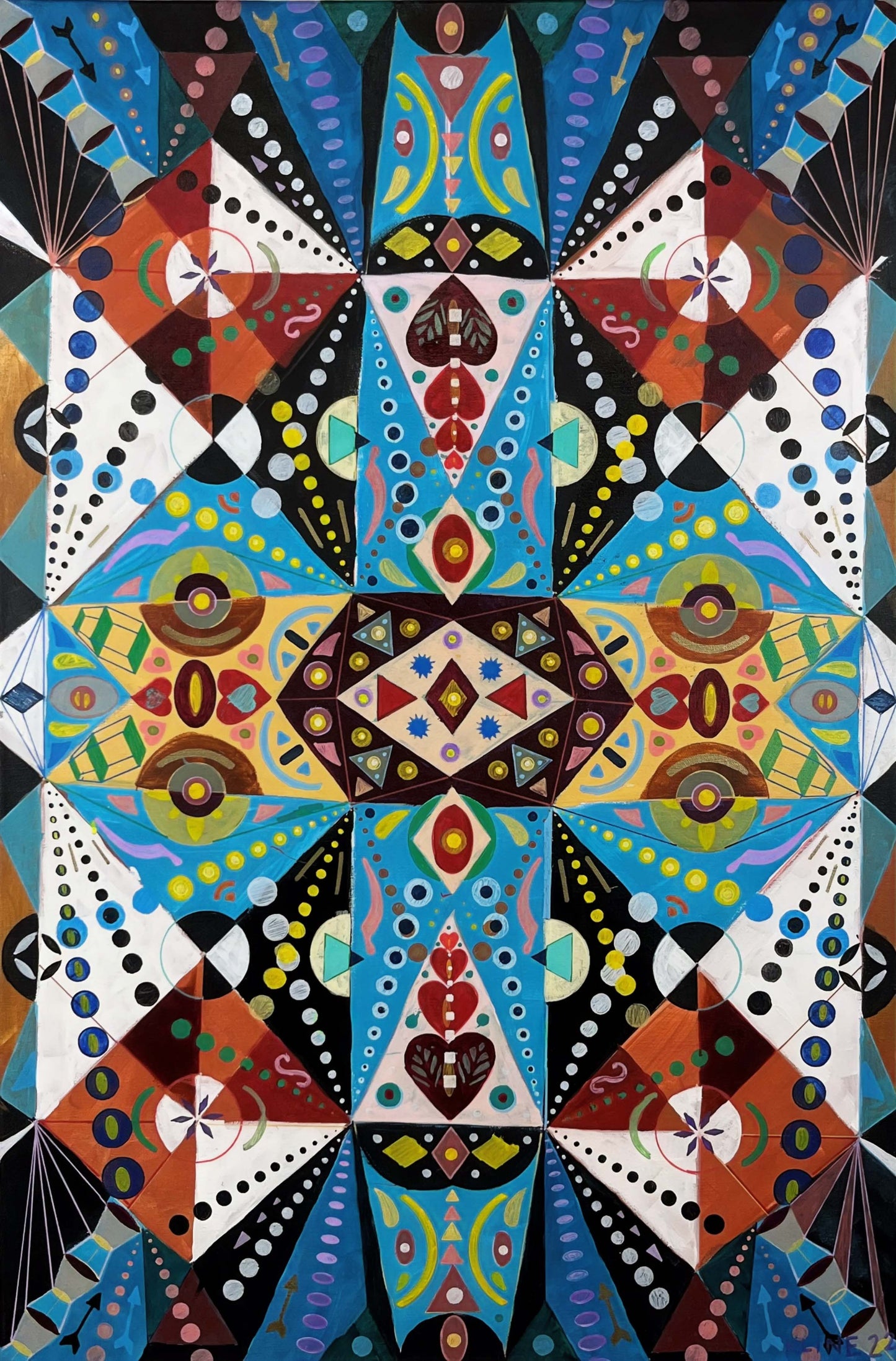 My Ancient Plan. Acrylic and Oil Markers on Canvas. 24" x 36". John Kline Artwork
