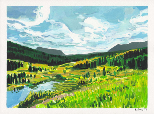 Flattops, Colorado. Original Watercolor painting. 9" x 12". Routt Forest. Steamboat Springs. landscape. small. wall art. decor. Etsyart.