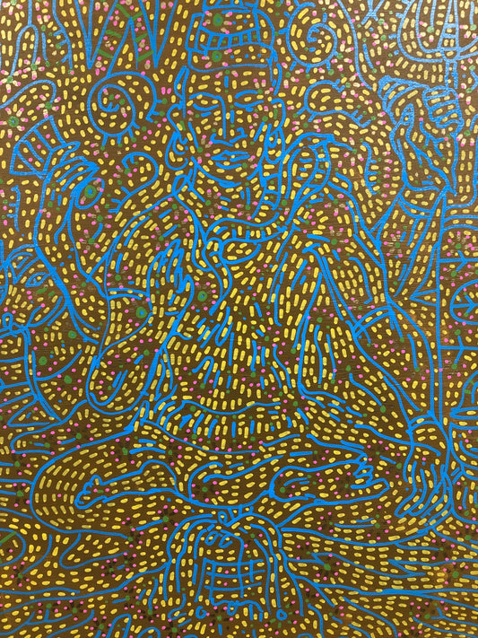 Seeking Flow. Acrylic on wood. 16” x 20”