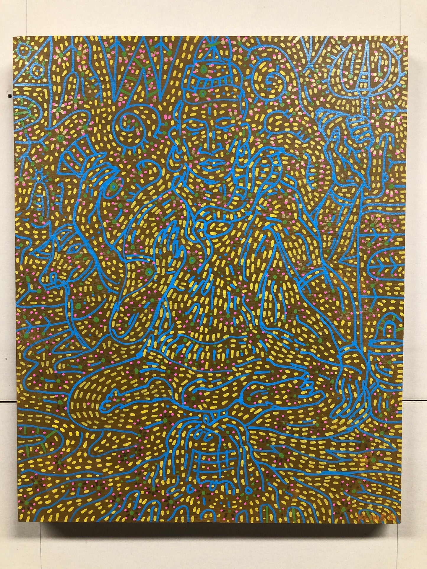 Seeking Flow. Acrylic on wood. 16” x 20”