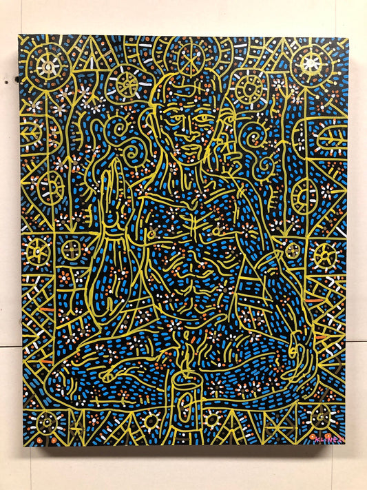 Seeking Peace. Acrylic on wood. 16” x 20”