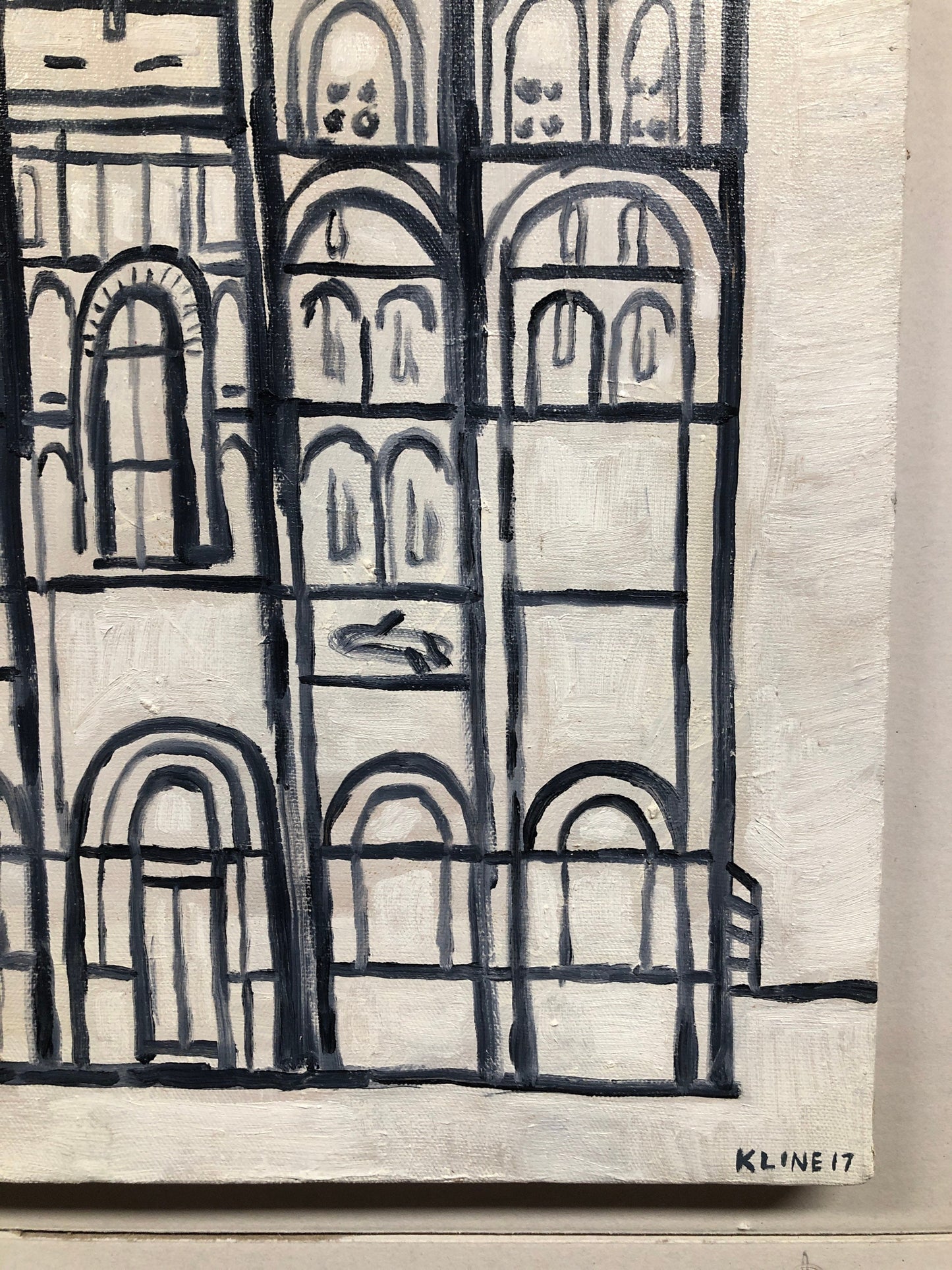 Cathedral. Oil painting on canvas. 16” x 20”. Church. Art. Original. Small. French. Kansas City. Kline. Wall.