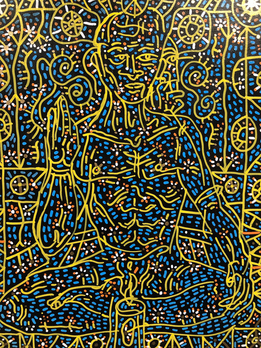 Seeking Peace. Acrylic on wood. 16” x 20”