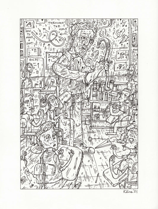 Knot. Original Ink Drawing. 9" x 12". Inktober. Teacher.