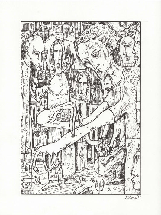 Pick. Original Ink Drawing. 9" x 12". Inktober. 2021