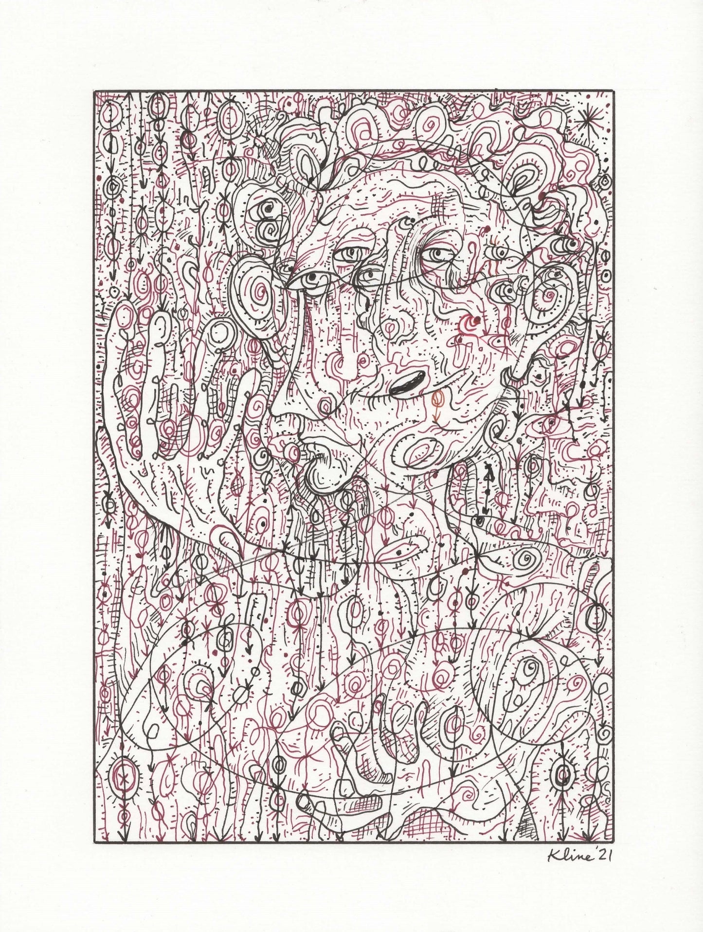 Loopy. Original Ink Drawing. 9" x 12". Inktober. illustration. artwork. John Kline. small. 2021. modern. contemporary. Kansas City.