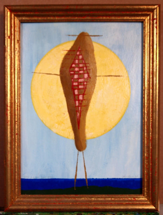 Franconia Notch. Acrylic on Cardboard. Framed. 10" x 14". 2000. Original Painting. Ready to Hang. Surreal. Klee