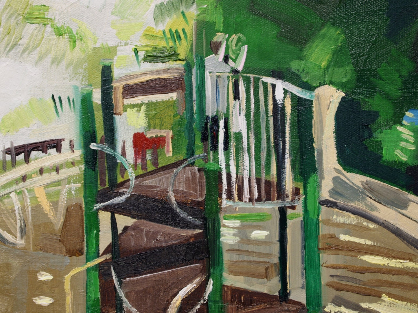 (SOLD) Playground. Oil on canvas. 16" x 20" Kansas City, Missouri. Kid. Children. art. landscape