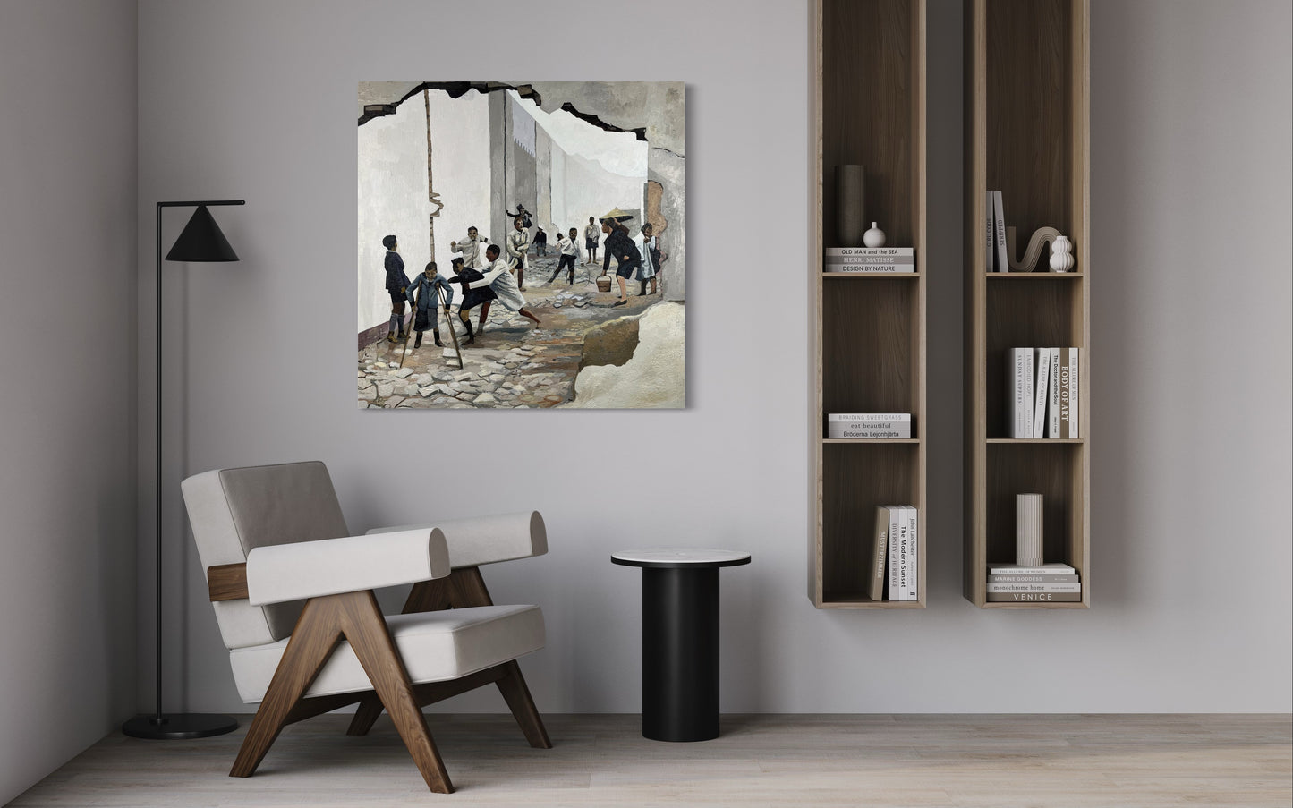 Copy of Cartier-Bresson photo 'Seville, Spain. 1933'. Oil on Canvas. 36" x 36" x 1.5". John Kline Artwork