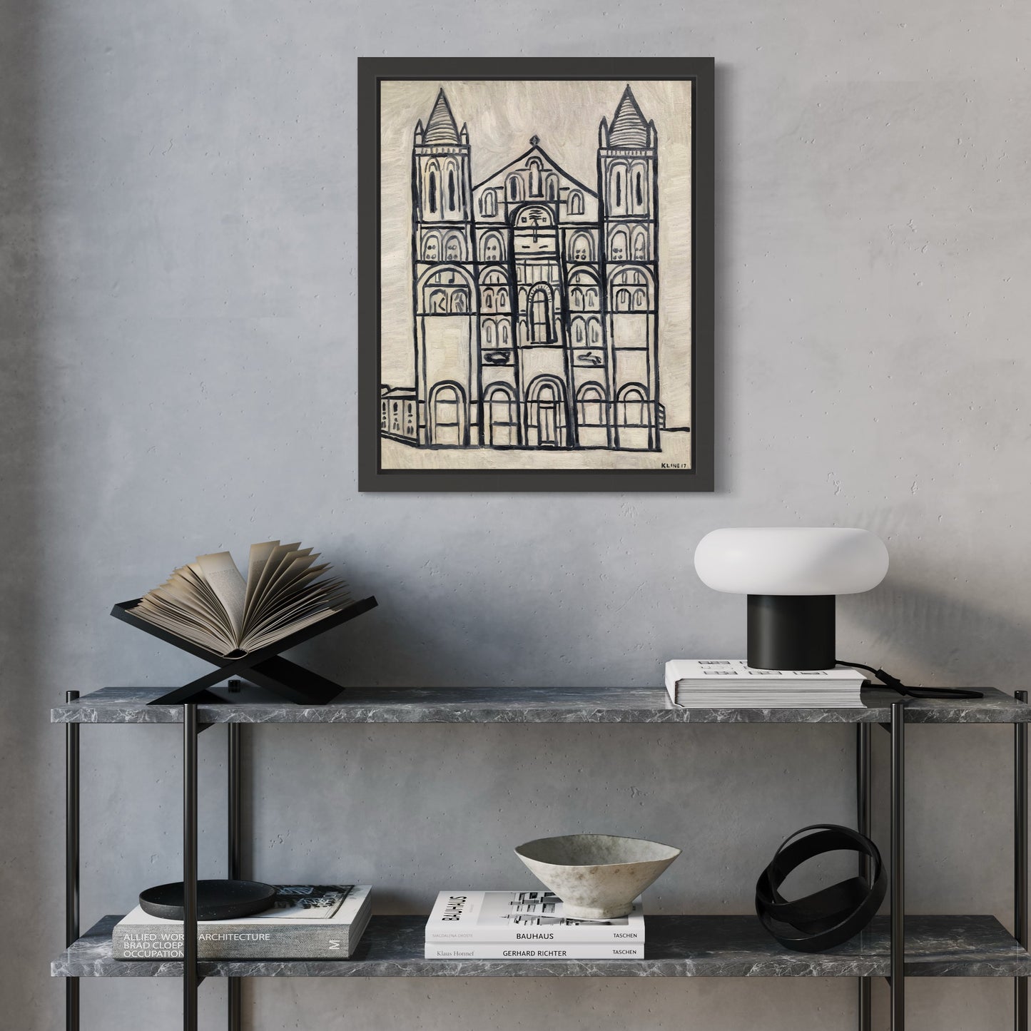 Cathedral. Oil painting on canvas. 16” x 20”. Church. Art. Original. Small. French. Kansas City. Kline. Wall.
