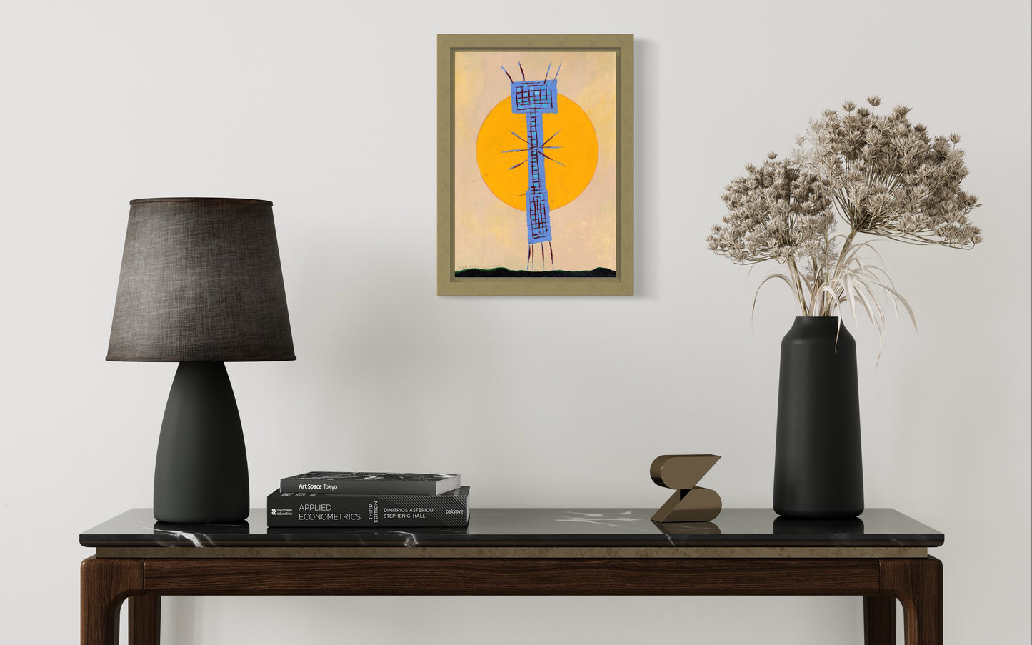 Waiting for Godot. Acrylic on Cardboard. Framed. 10" x 14". 2000. Original Painting. Klee. Abstract. Surrealism.