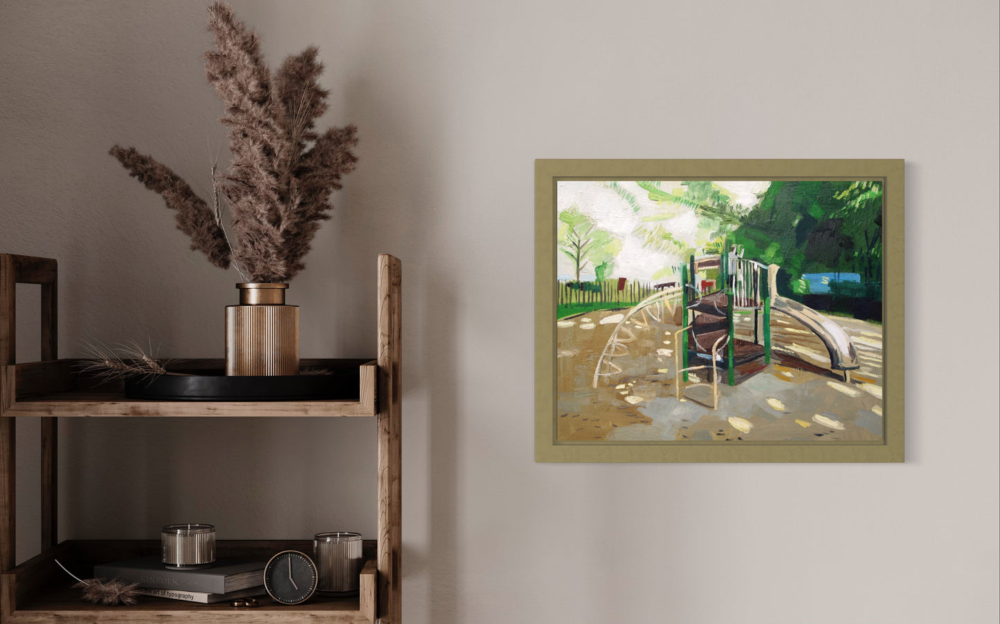 (SOLD) Playground. Oil on canvas. 16" x 20" Kansas City, Missouri. Kid. Children. art. landscape