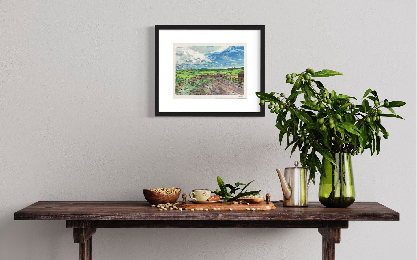 Outside of the Grand Tetons National Park. Watercolor on Paper. 9" x 12"