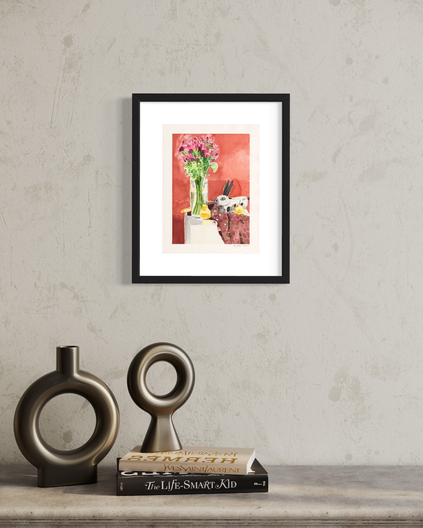 Still-Life with Flowers. Watercolor. 9" x 12". John Kline Artwork