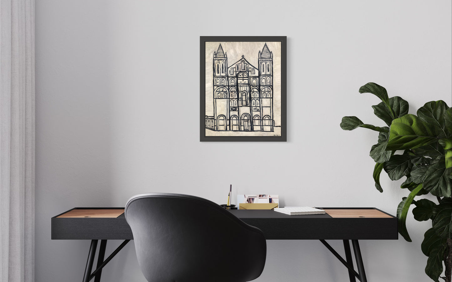 Cathedral. Oil painting on canvas. 16” x 20”. Church. Art. Original. Small. French. Kansas City. Kline. Wall.