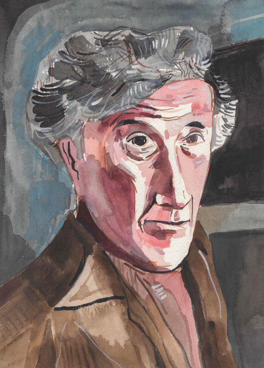 Portrait of Marc Chagall. Watercolor on Paper. 9" x 12"