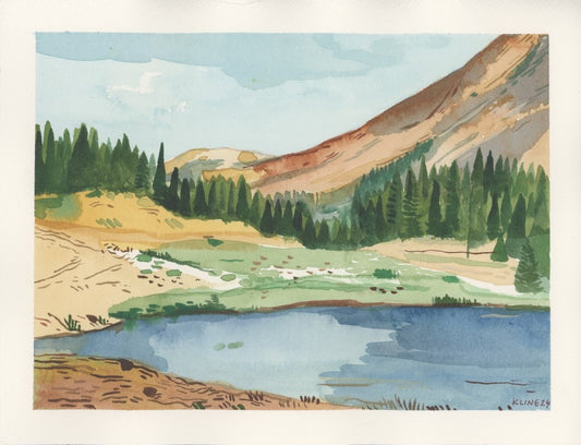 Red Mountain, Colorado. Watercolor. 10" x 8". John Kline Artwork