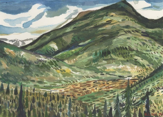 Silverton, Colorado, Million Dollar Highway, Colorado. Watercolor. 10" x 8". John Kline Artwork