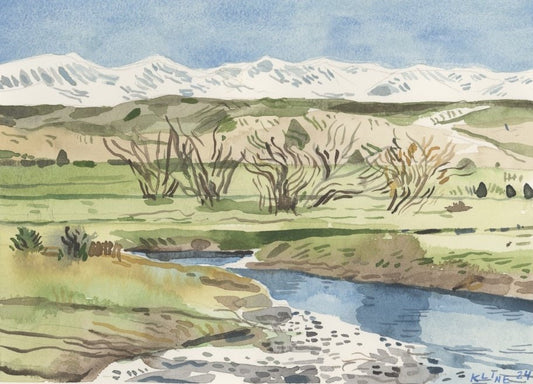 Snowy Range, near Trinidad, Colorado. Watercolor. 10" x 8". John Kline Artwork