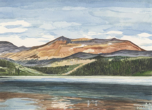 Trout Lake, Colorado. Watercolor. 10" x 8". John Kline Artwork