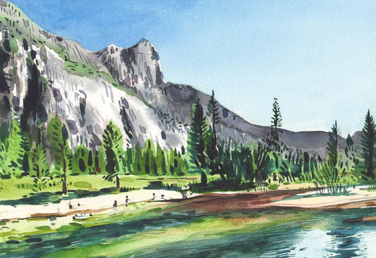 Yosemite Valley. Original Watercolor. 9" x 12"