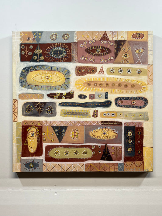 (SOLD) In Some Better Land. Oil on Canvas. 24" x 24". John Kline Artwork. Abstract geometric painter