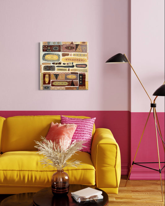 (SOLD) In Some Better Land. Oil on Canvas. 24" x 24". John Kline Artwork. Abstract geometric painter